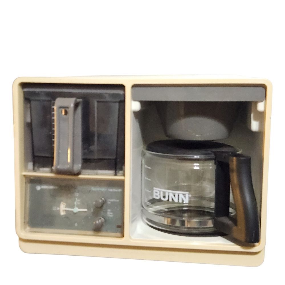 Vintage Black and Decker Spacemaker Coffee Pot Clock Camper Camping Beige Gray